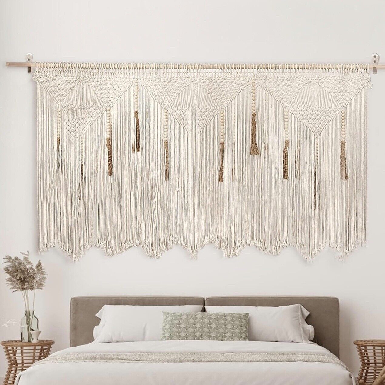 NEW Anthropologie XL Boho Tapestry Macrame Woven Dyed Yarn Wall Hanging 40 x 70