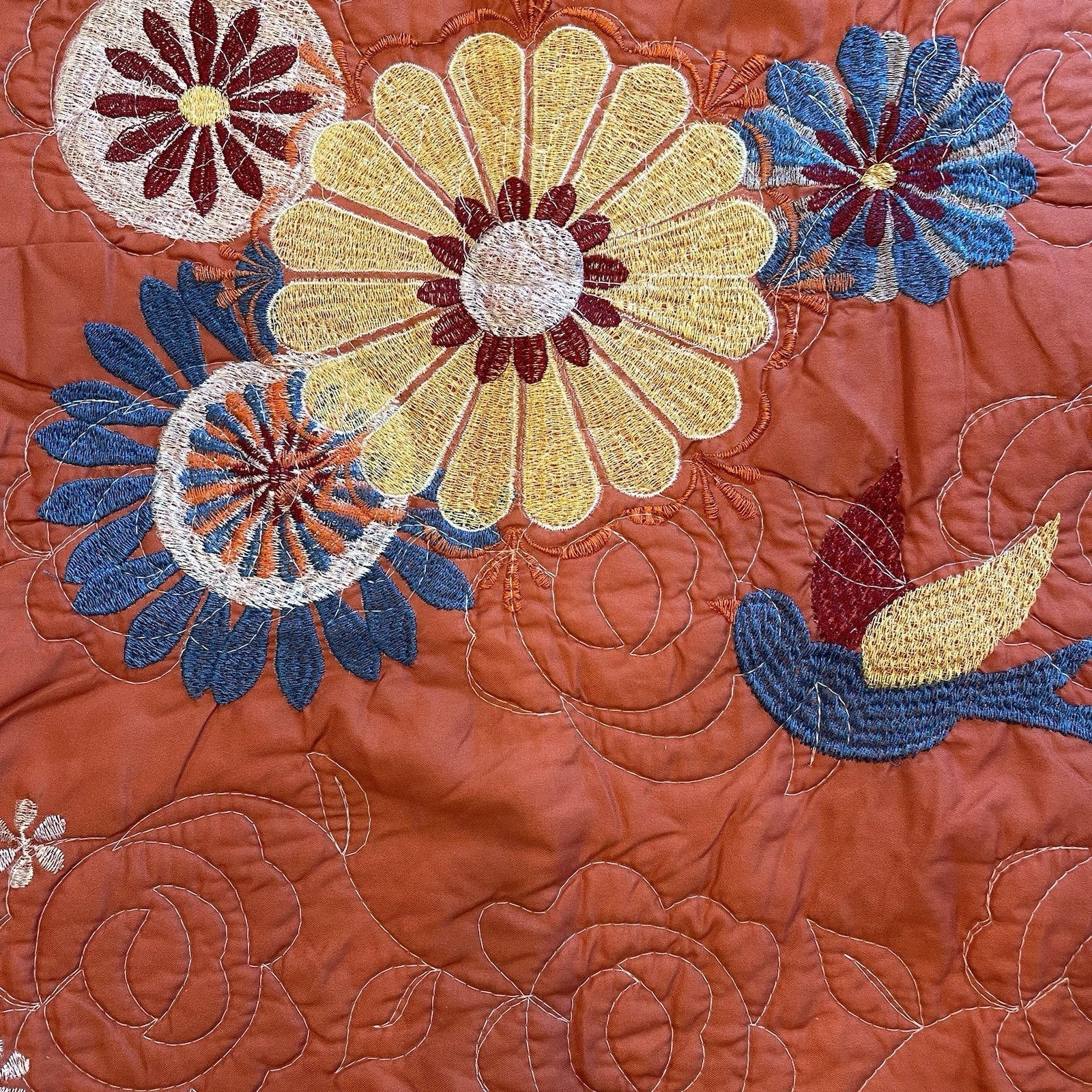 NEW Anthropologie King Floral Reversible Boho Quilt Bedspread Blanket Sham Set