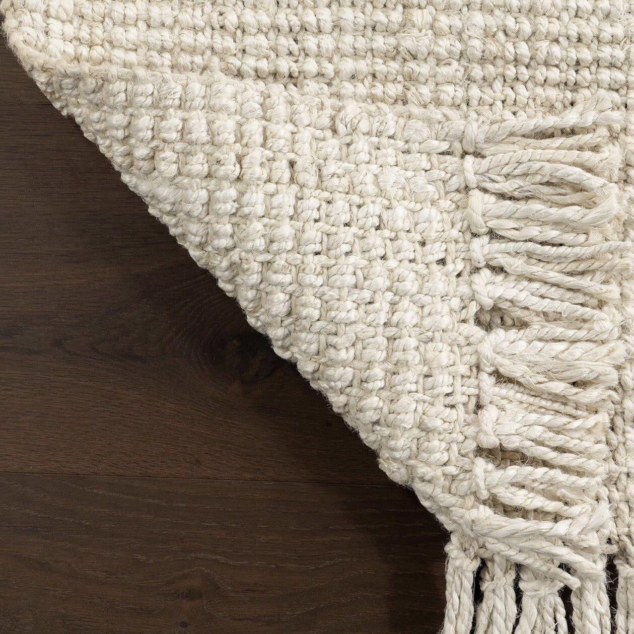 NEW West Elm White Beige Boho Jute Chunky Woven Moroccan Area Rug Carpet 5' x 8'