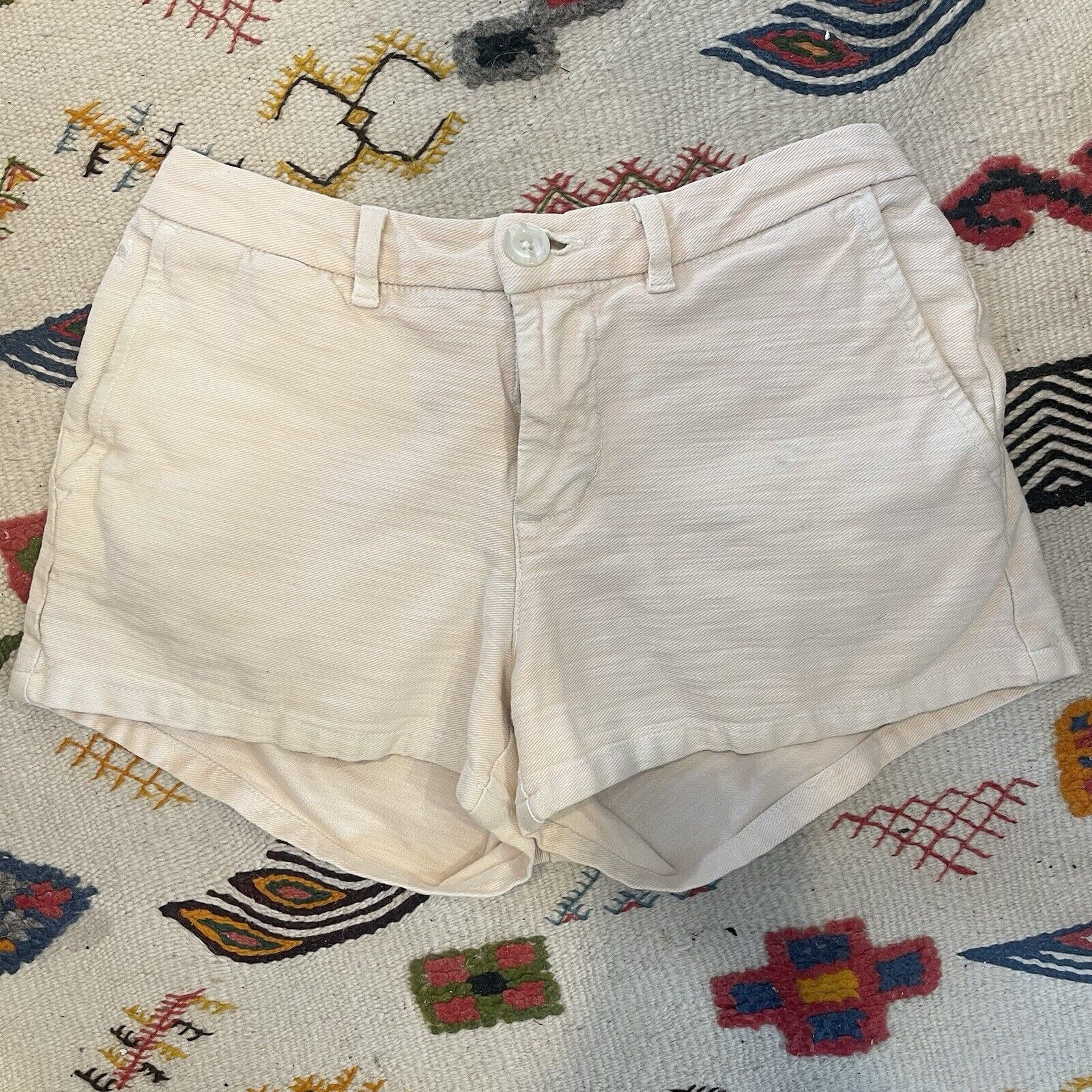 Chubbies Women's Khaki Stretch Button Elastic Comfy Outdoor Shorts - Size Small