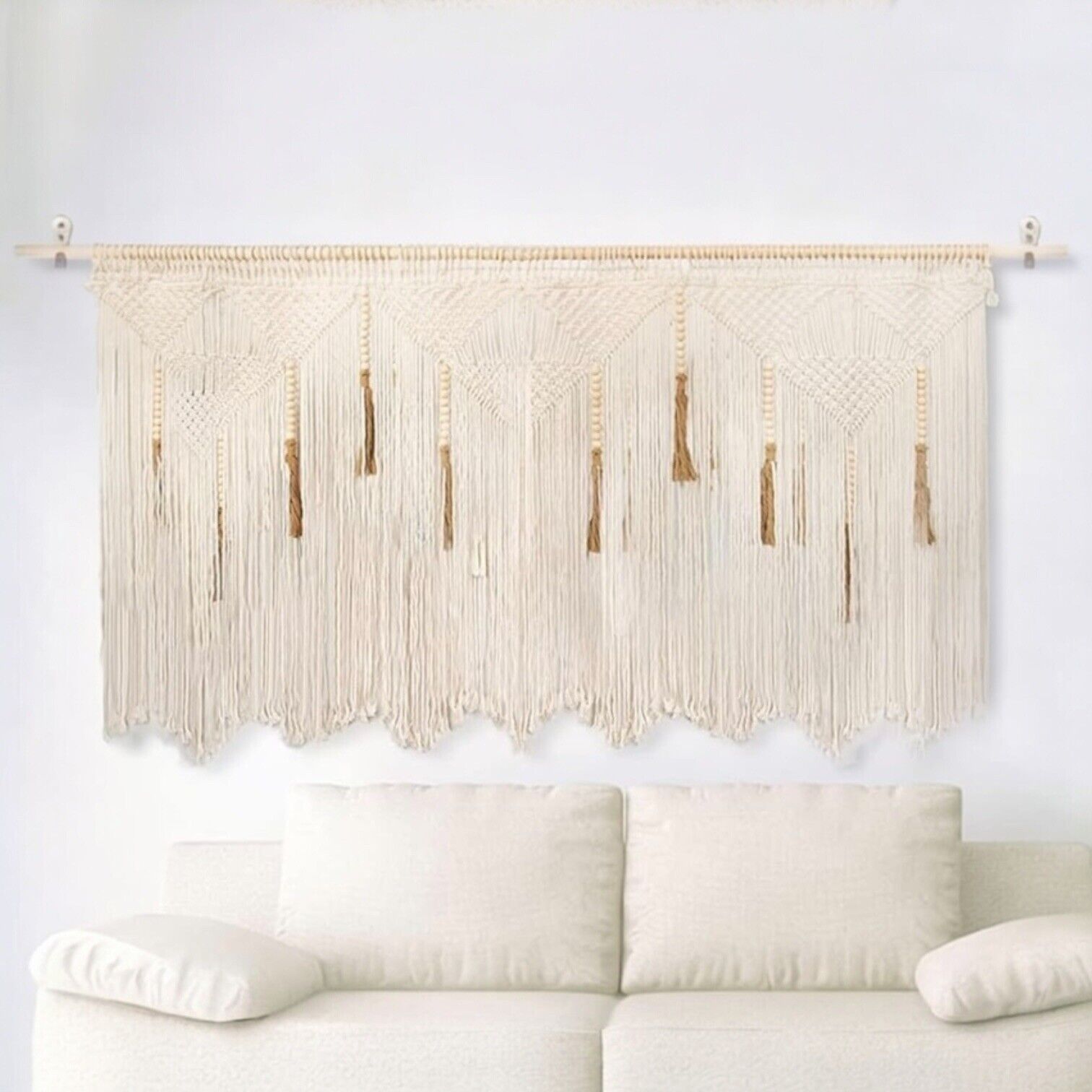 NEW Anthropologie XL Boho Tapestry Macrame Woven Dyed Yarn Wall Hanging 40 x 70