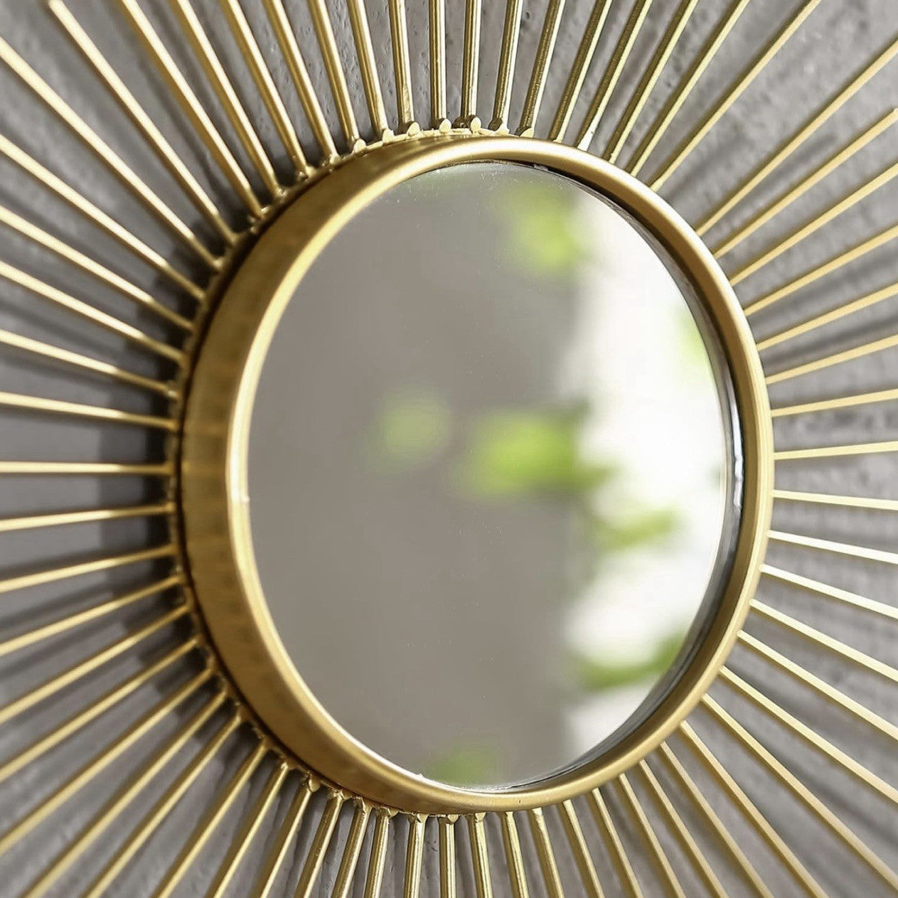 NEW West Elm Gold Retro Starburst Mid-Century Modern Hanging Wall Mirror - 24"