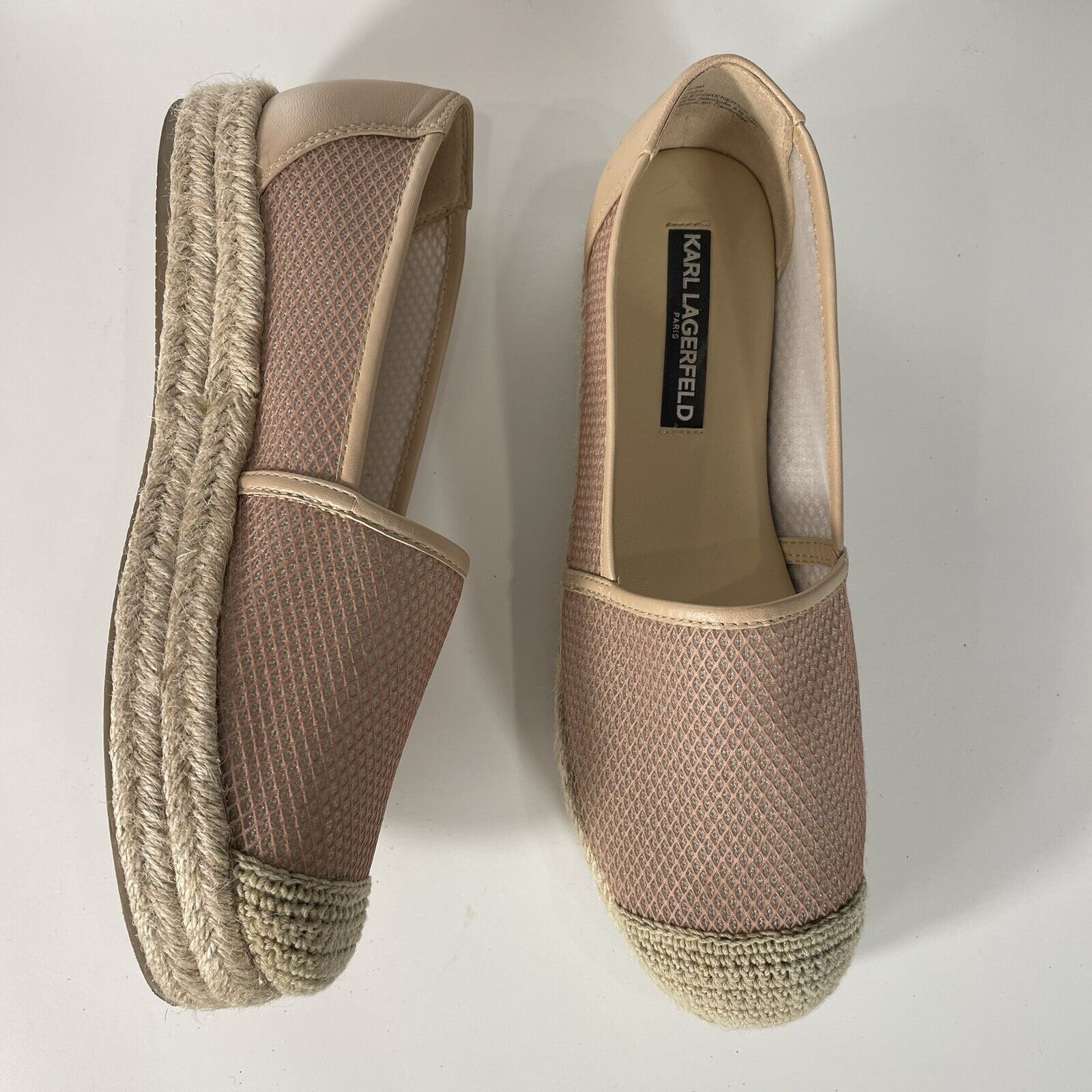 Karl Lagerfeld Adila Espadrille Slip-on Sandal Shoes | Nude Size 39 / 8.5