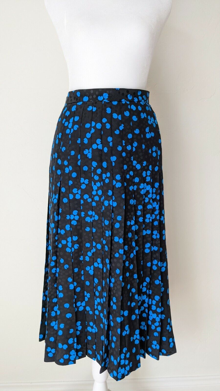 Rare Vintage Amen Wardy Designer Pleated Skirt - Blue and Black 1960's