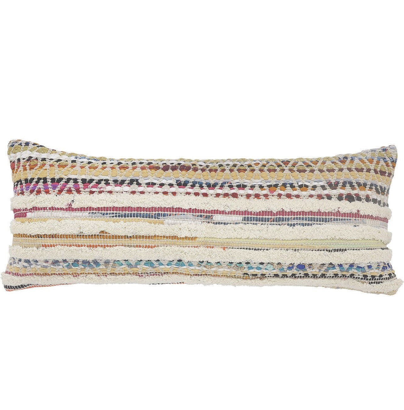 NEW XL Pillow & Long Insert Boho Throw Lumbar Colorful Woven Tassel 14" x 36"