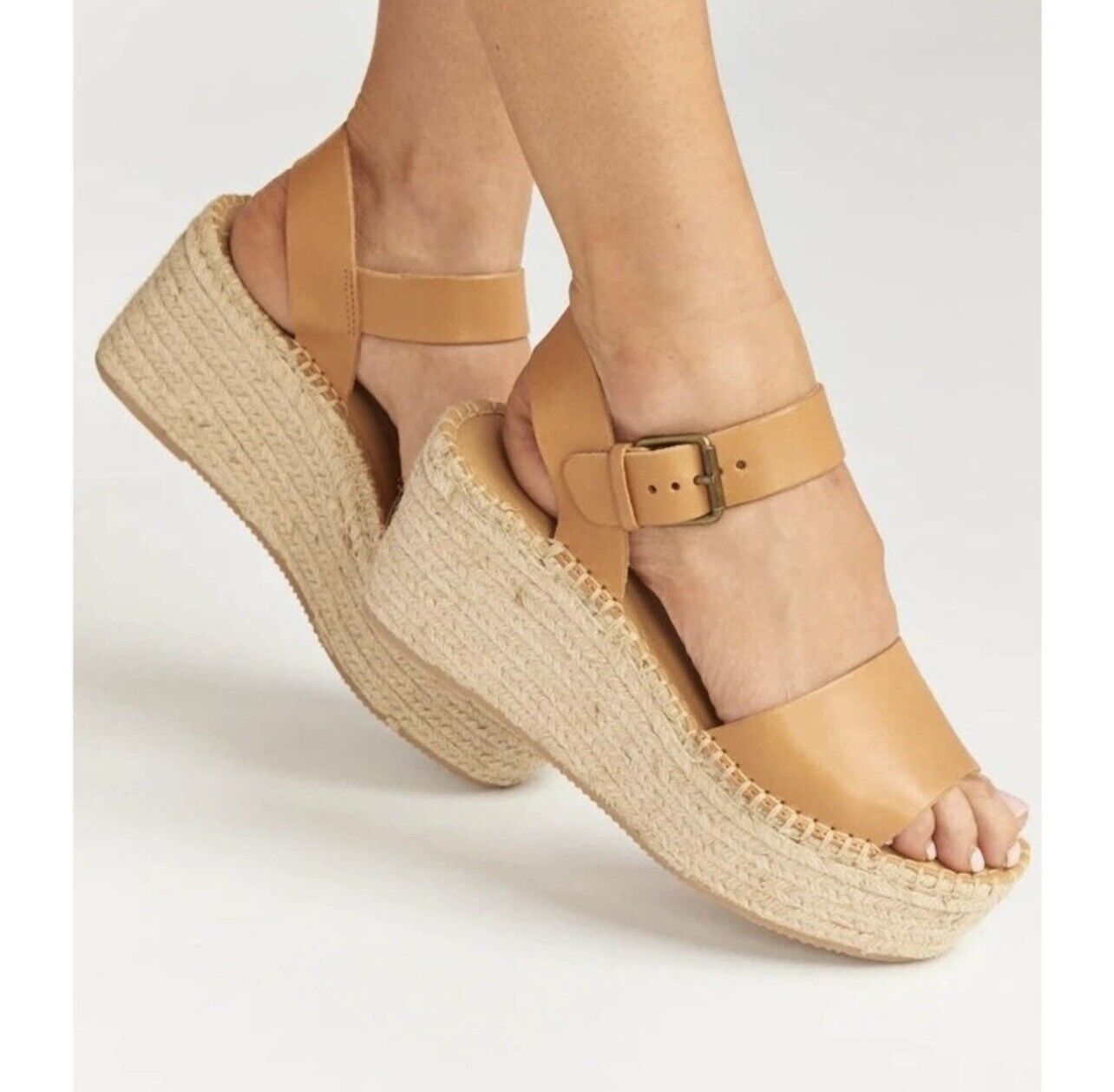 $170 Worn Once SOLUDOS Nude Platform Espadrille Sandals Shoes | Size 39 / 8.5