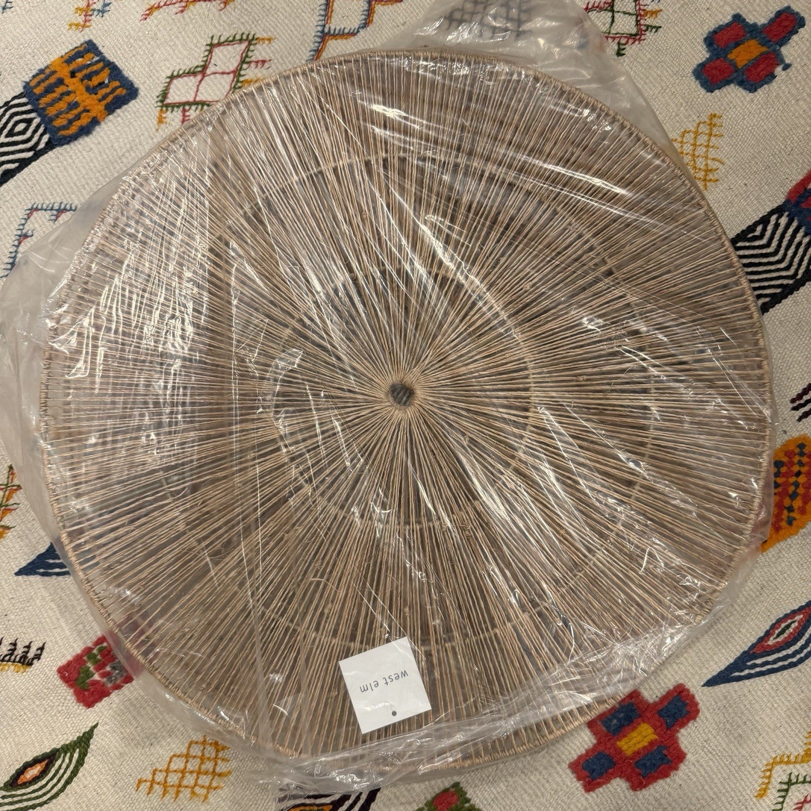 NEW West Elm 7-Piece Woven Wicker Rattan Round Boho Wall Decor Hanging Baskets