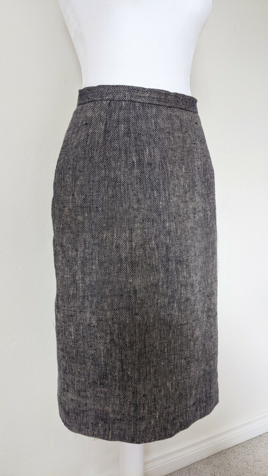 Oscar de la Renta Tweed Pencil Skirt | Vintage Designer Size 10 to 14 / Large