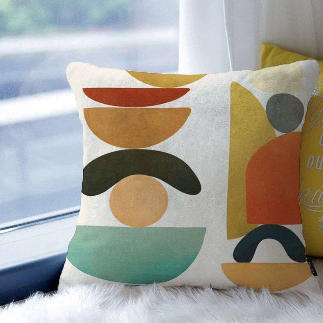 New Anthropologie Set / 4 Boho Abstract Throw Pillow Cover Case Sham Set 18 x 18