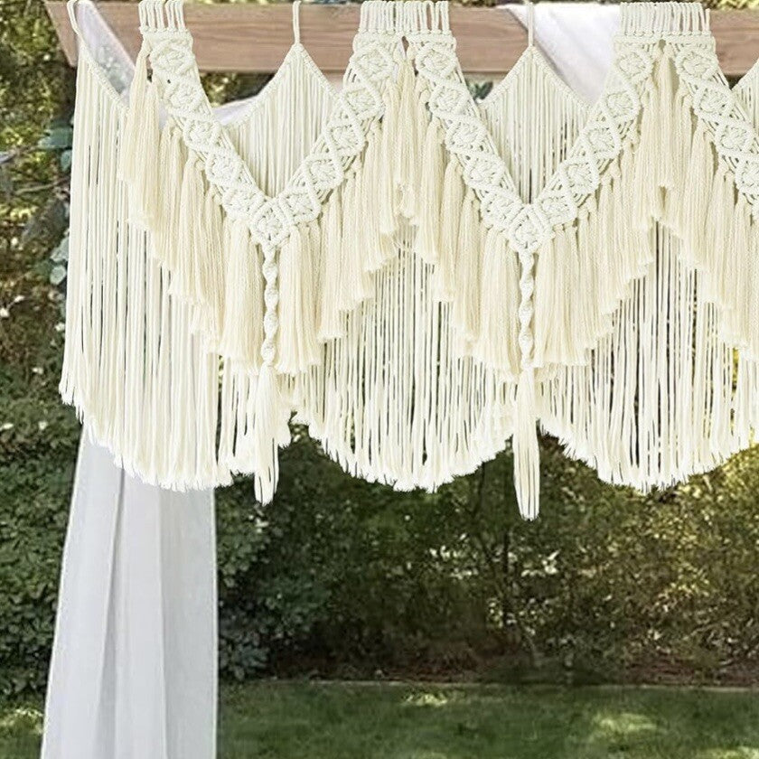 NEW Anthro XL Boho Cotton Tapestry Macrame Woven Dyed Yarn Wall Hanging 25 x 47
