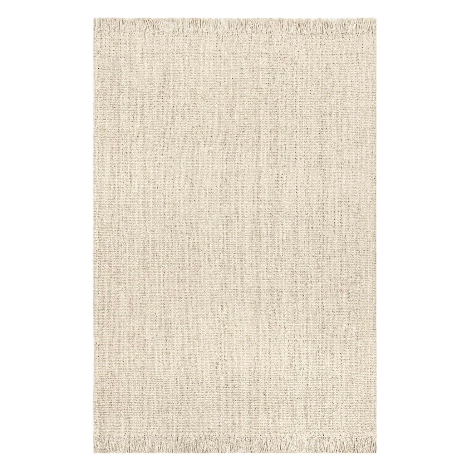 NEW West Elm White Beige Boho Jute Chunky Woven Moroccan Area Rug Carpet 6' x 9'