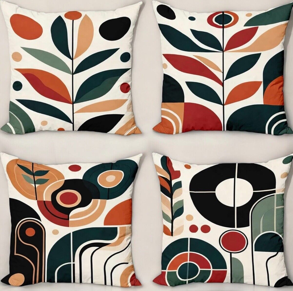 New Anthropologie Set / 4 Boho Abstract Throw Pillow Cover Case Sham Set 20 x 20