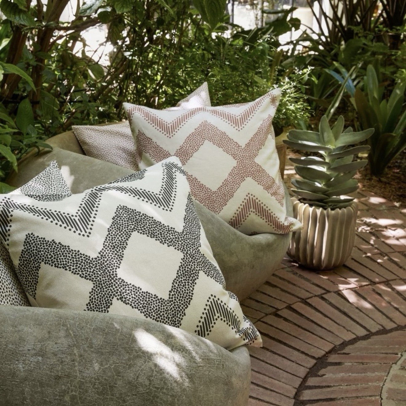 NEW West Elm (Set 4) Yellow Geometric Boho Throw Pillow Cover Shams 20" x 20"
