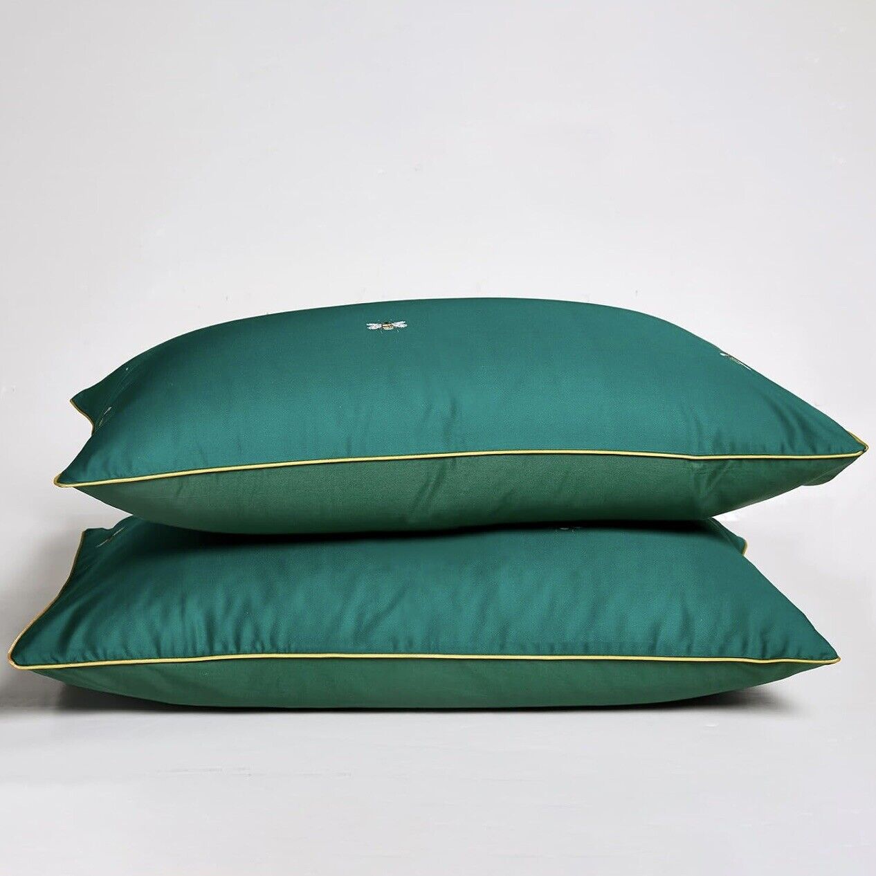 NEW Anthropologie Emerald Green Bee Boho King Size Bedding Duvet Sham Case Set