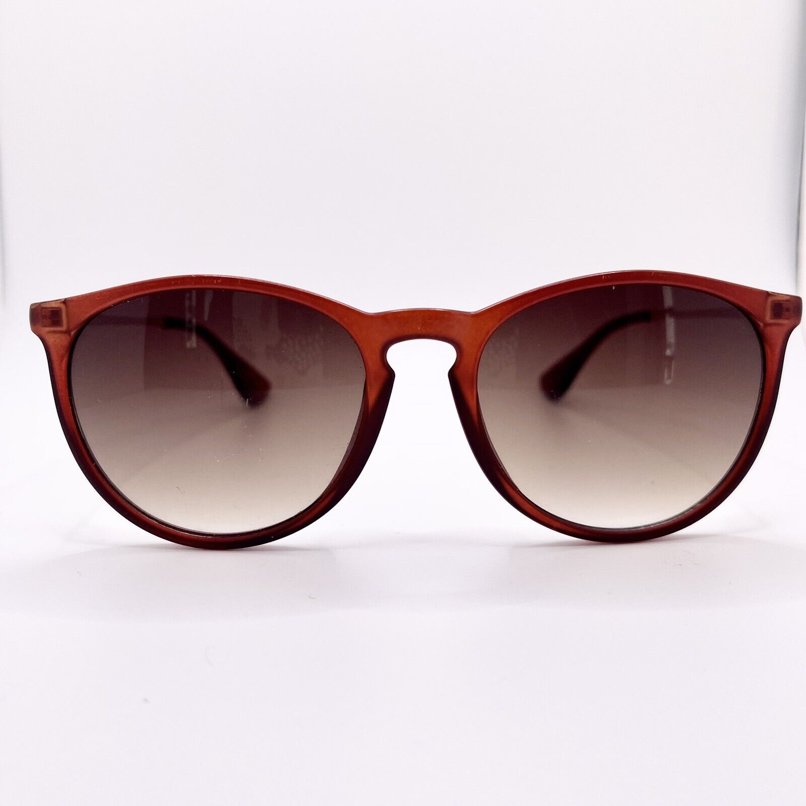 Free People Brown & Black Plastic Round Boho Oversized Womens Sunglasses