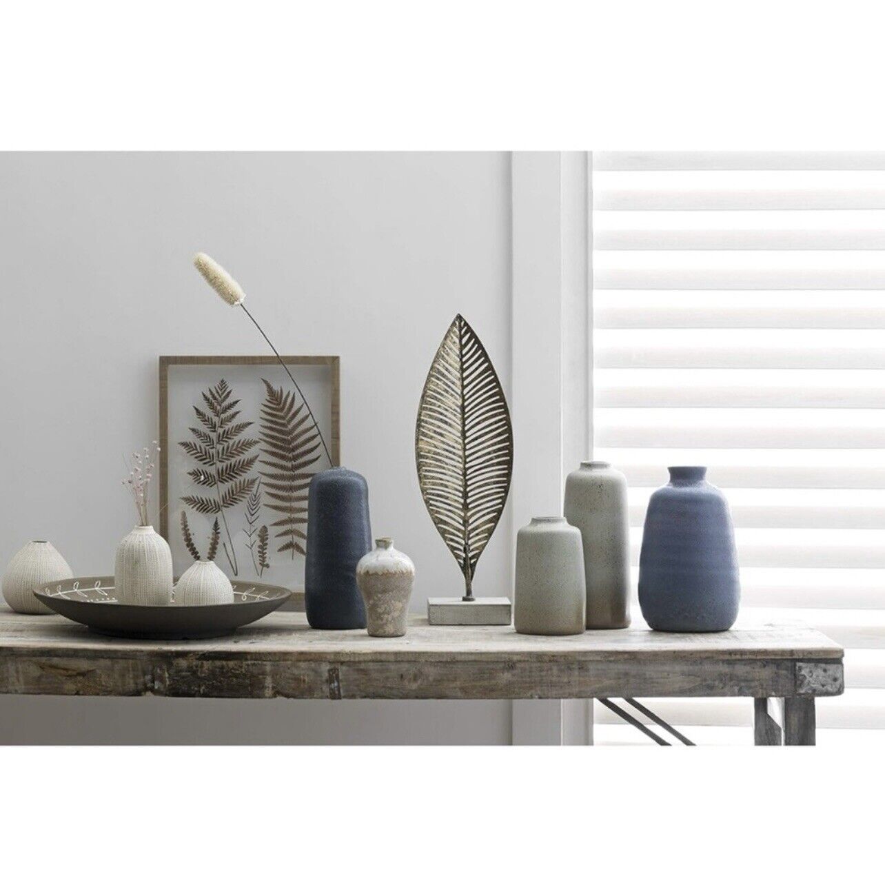 New West Elm White Ceramic Stoneware Textured Boho Vases Set of Three Home Decor