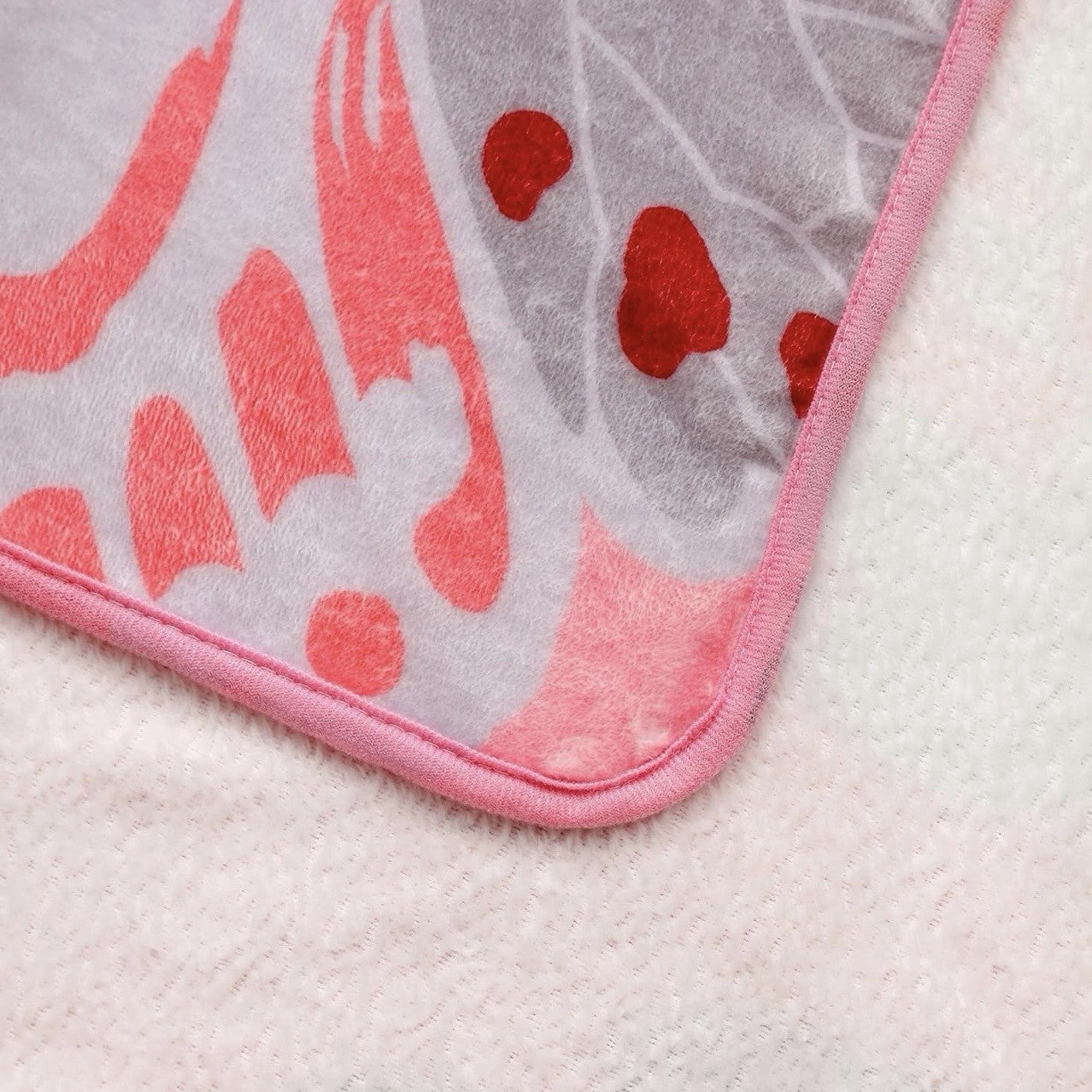 NEW Anthropologie XL Queen Boho Red Floral Fleece Throw Blanket Bedspread 90x90