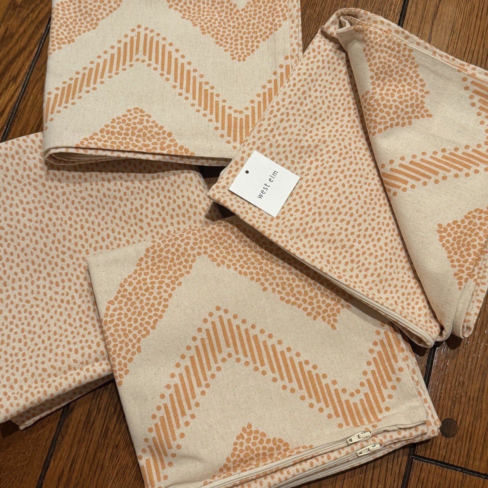 NEW West Elm (Set 4) Yellow Geometric Boho Throw Pillow Cover Shams 20" x 20"