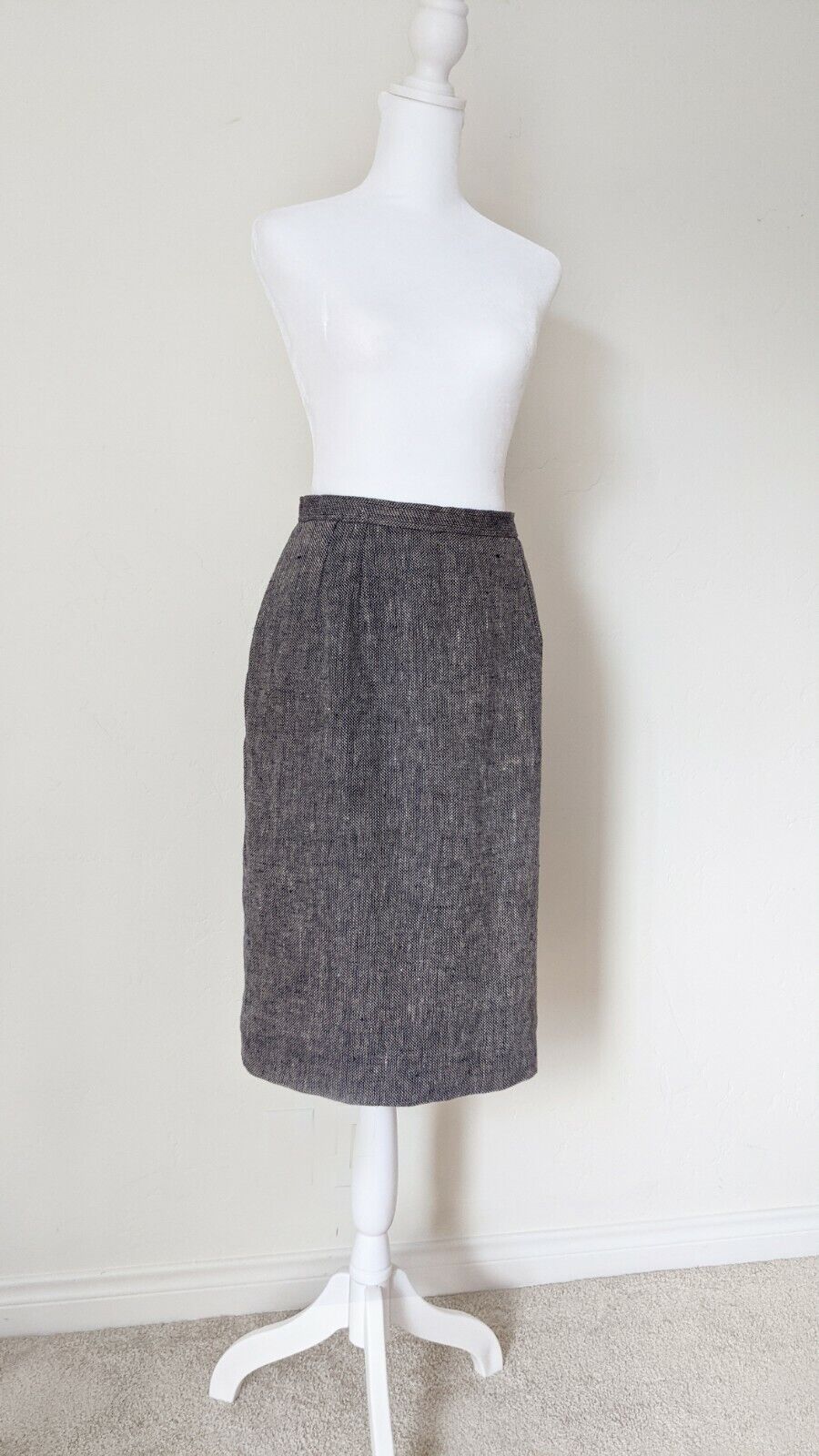 Oscar de la Renta Tweed Pencil Skirt | Vintage Designer Size 10 to 14 / Large