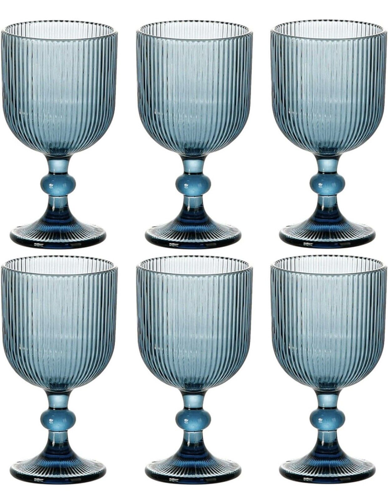 NEW Anthropologie Set of 6 Vintage Glass Colored Wine Cocktail Barware Glasses 