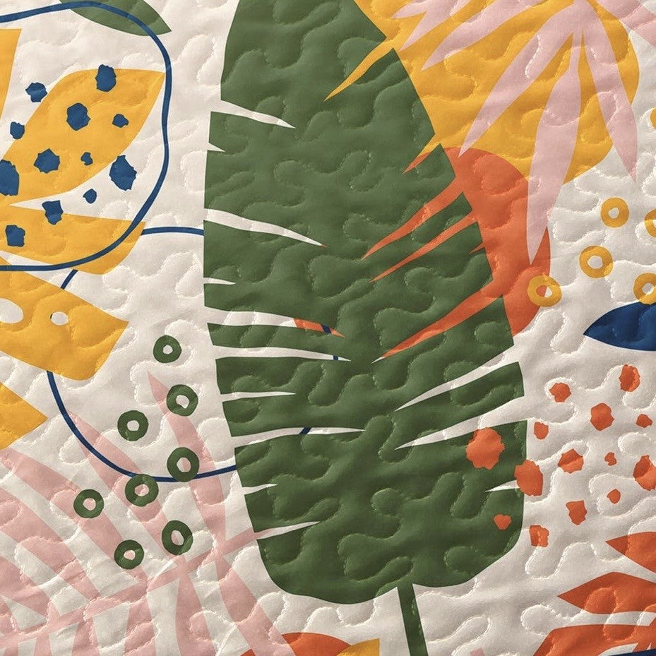 NEW Anthro Abstract Pattern Multicolor Boho Queen  King Bedding Quilt & Sham Set