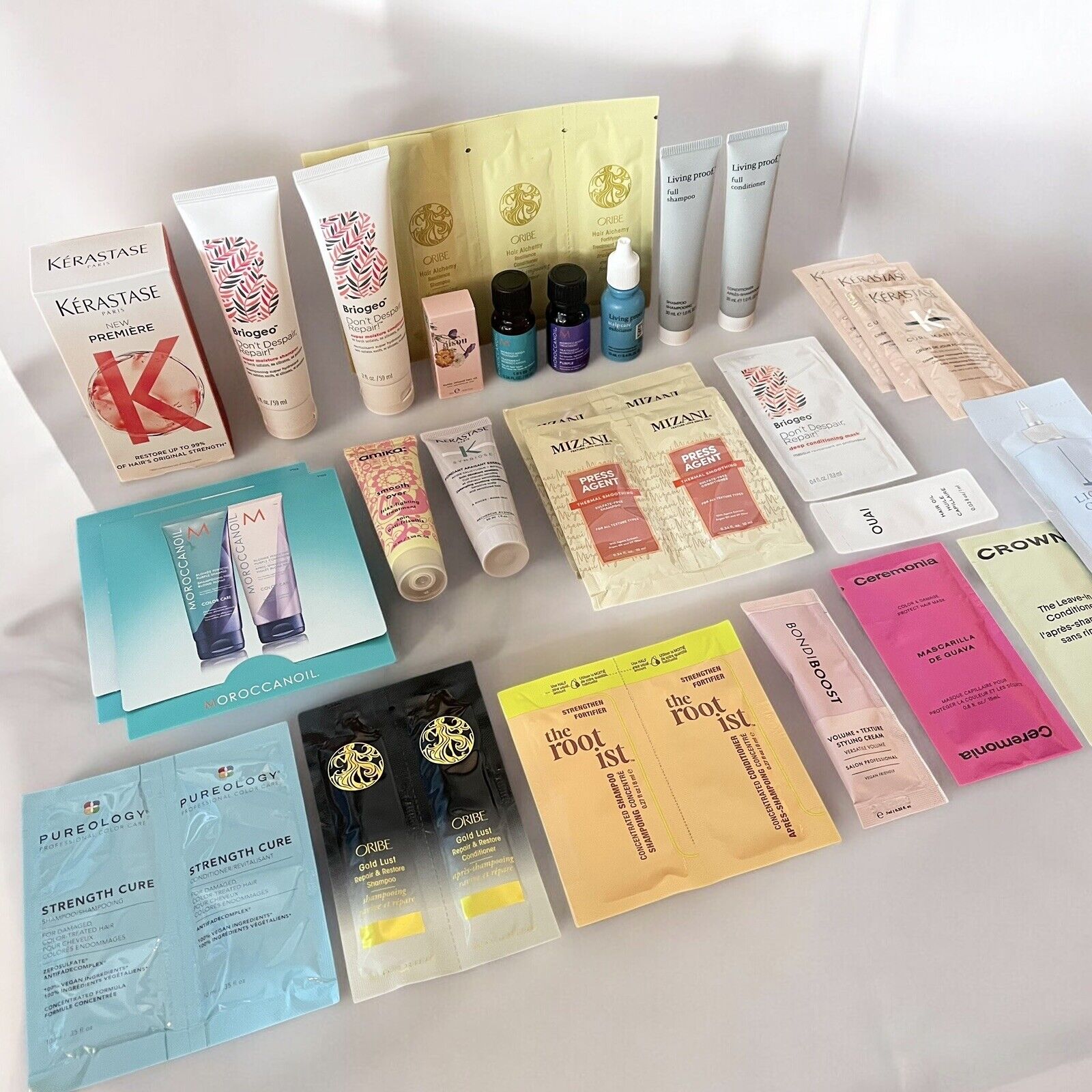 NEW 30 Piece Luxury Hair Treatment Shampoo Conditioner Oil Samples Full Size Set