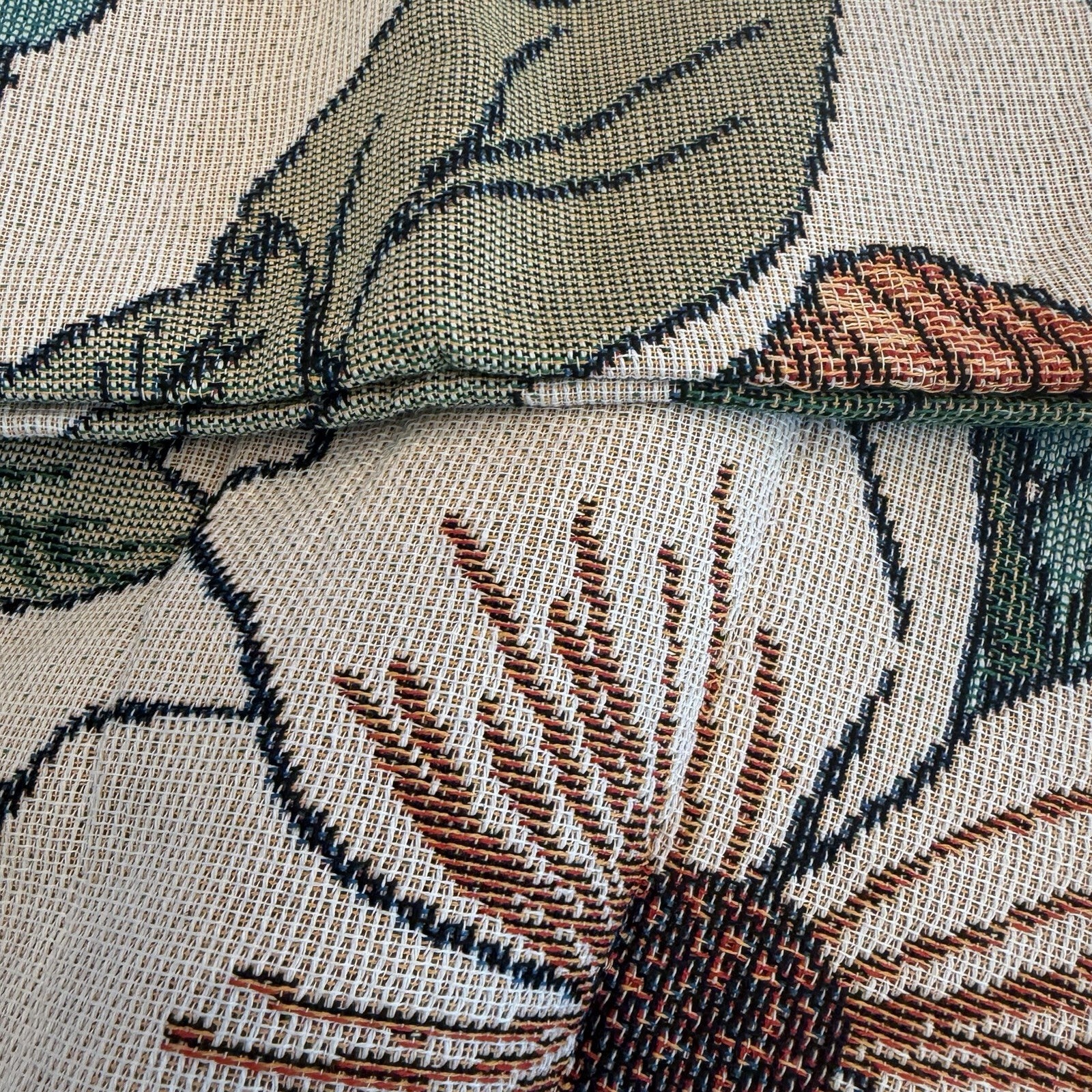 NEW Anthropologie Boho Bird Floral Tassel Throw Blanket Bedspread Quilt 50 x 70