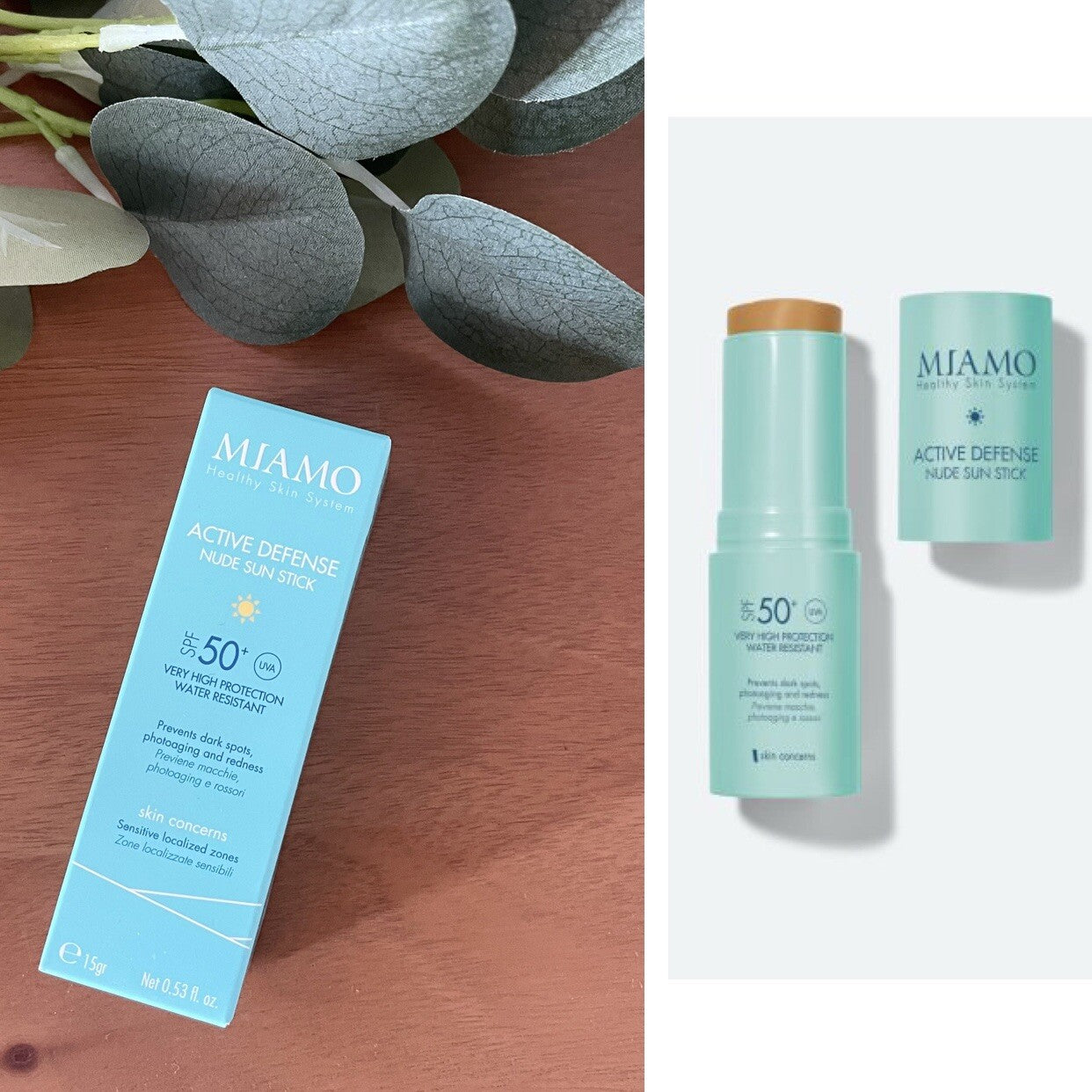 NEW Miamo Luxury Italian Sunscreen Skin Active Defense Nude Tinted Sun Stick 15g