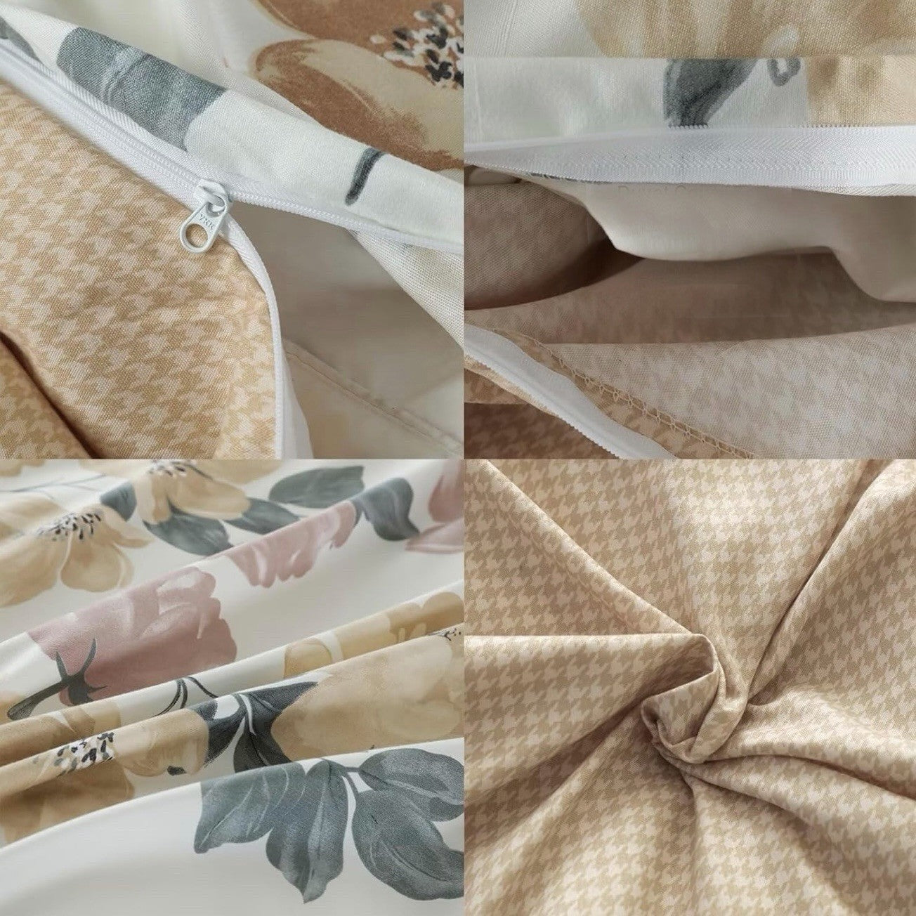 NEW Anthro White Multicolor Floral Boho Queen / King Bedding Duvet & Sham Set