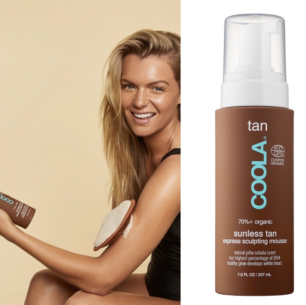 NEW Coola Organic Sunless Tan Express Sculpting Mousse 7 oz. Self Tanner Bronzer