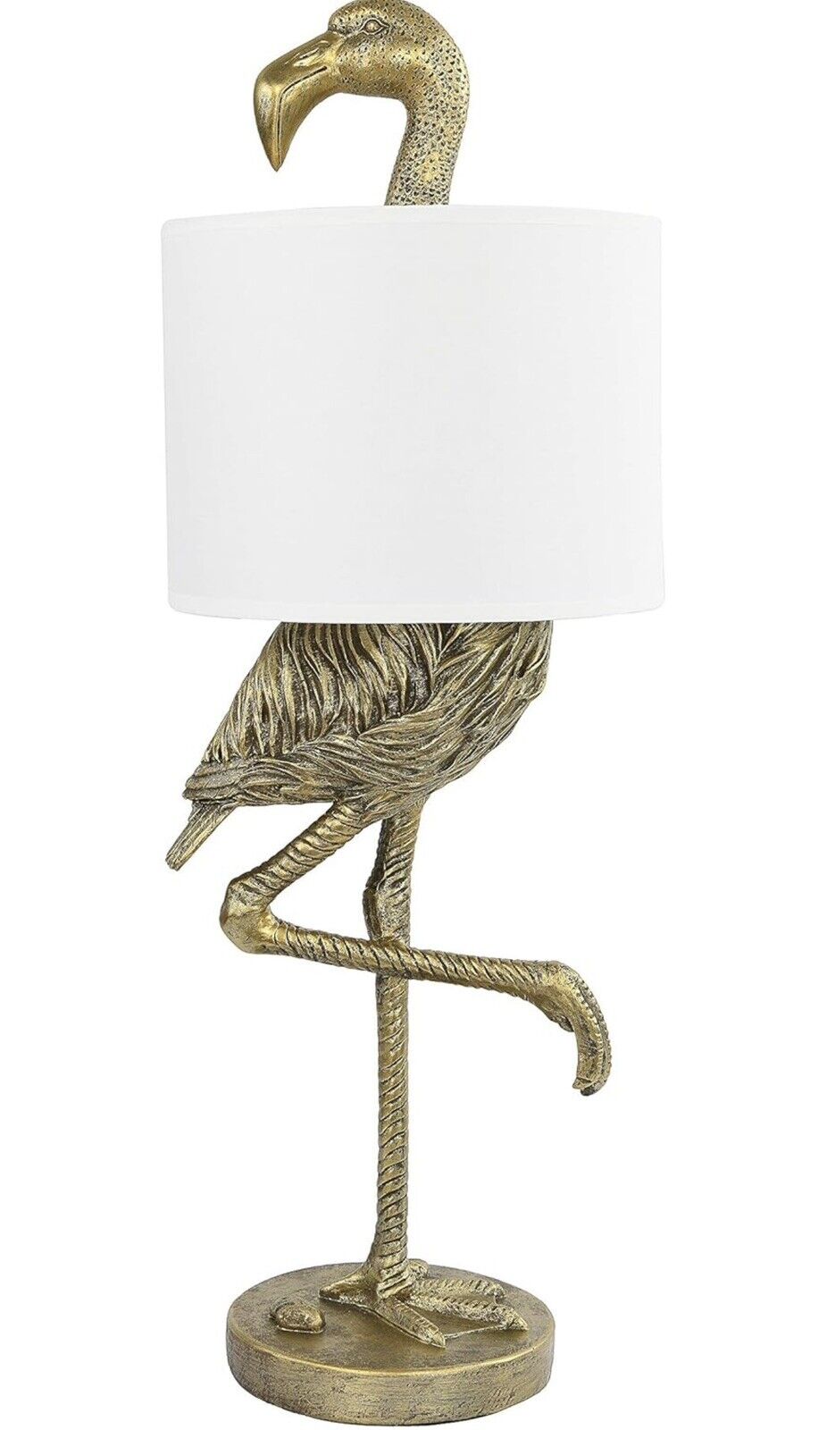 NEW Anthropologie Large Gold Boho Flamingo Table Lamp Lighting Art Deco - 32"