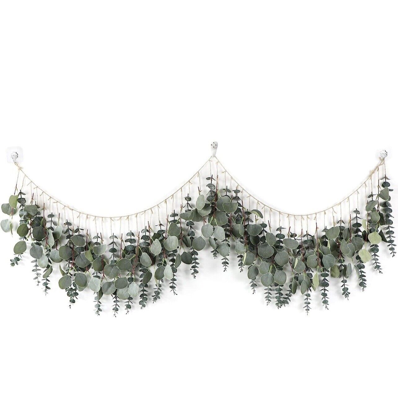 New West Elm Artificial Eucalyptus Leaves Boho Hanging Floral Garland - 5.5'