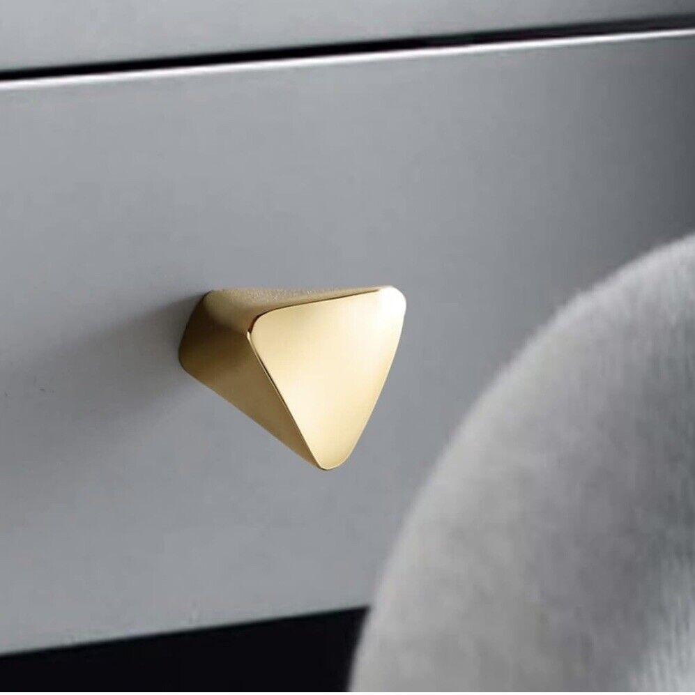 NEW West Elm (Set 6) Gold Abstract Triangle Cabinet Knobs Drawer Pulls Hardware