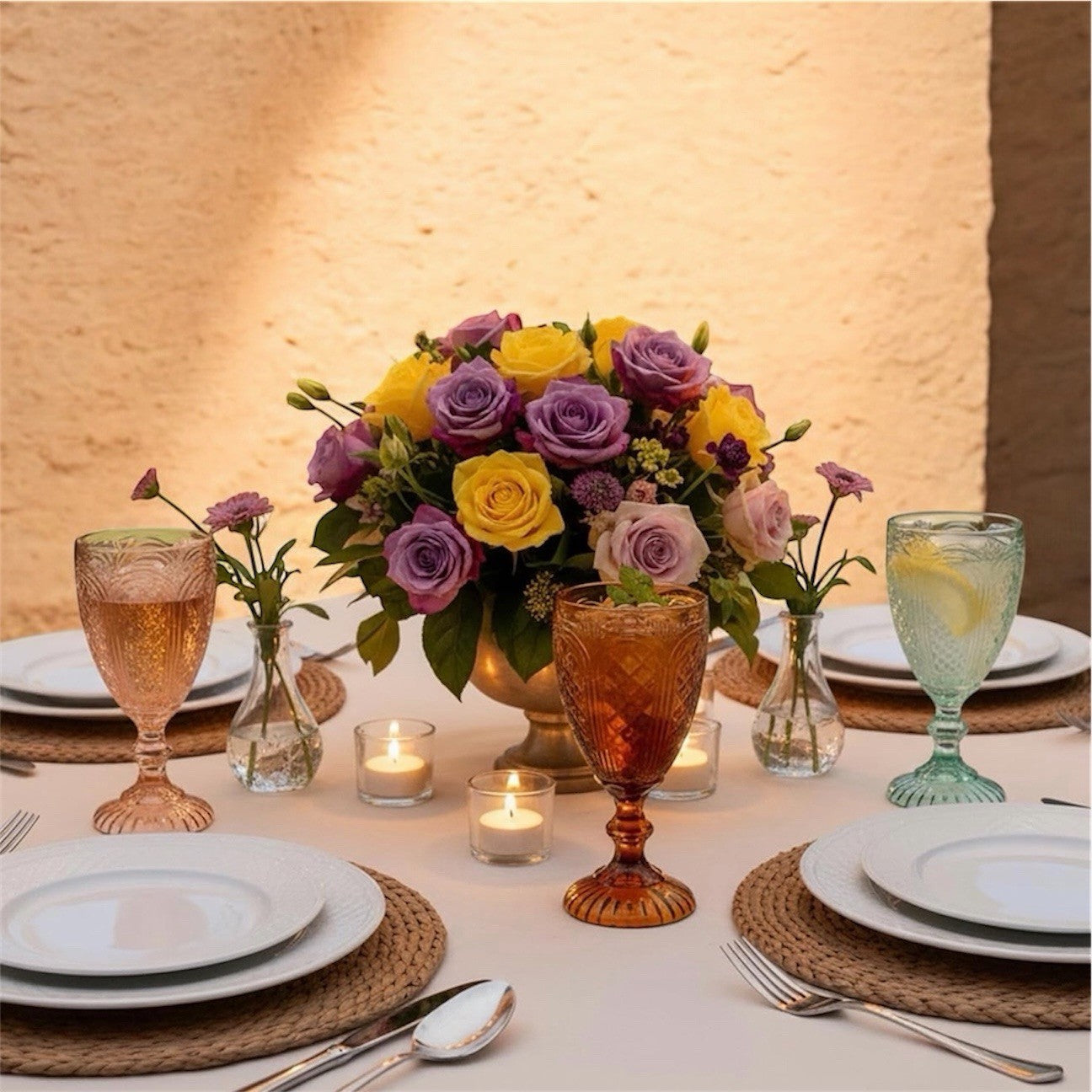 NEW West Elm (Set of 6) Colorful Stemmed Wine Water Glasses  Drinkware Bar Cups
