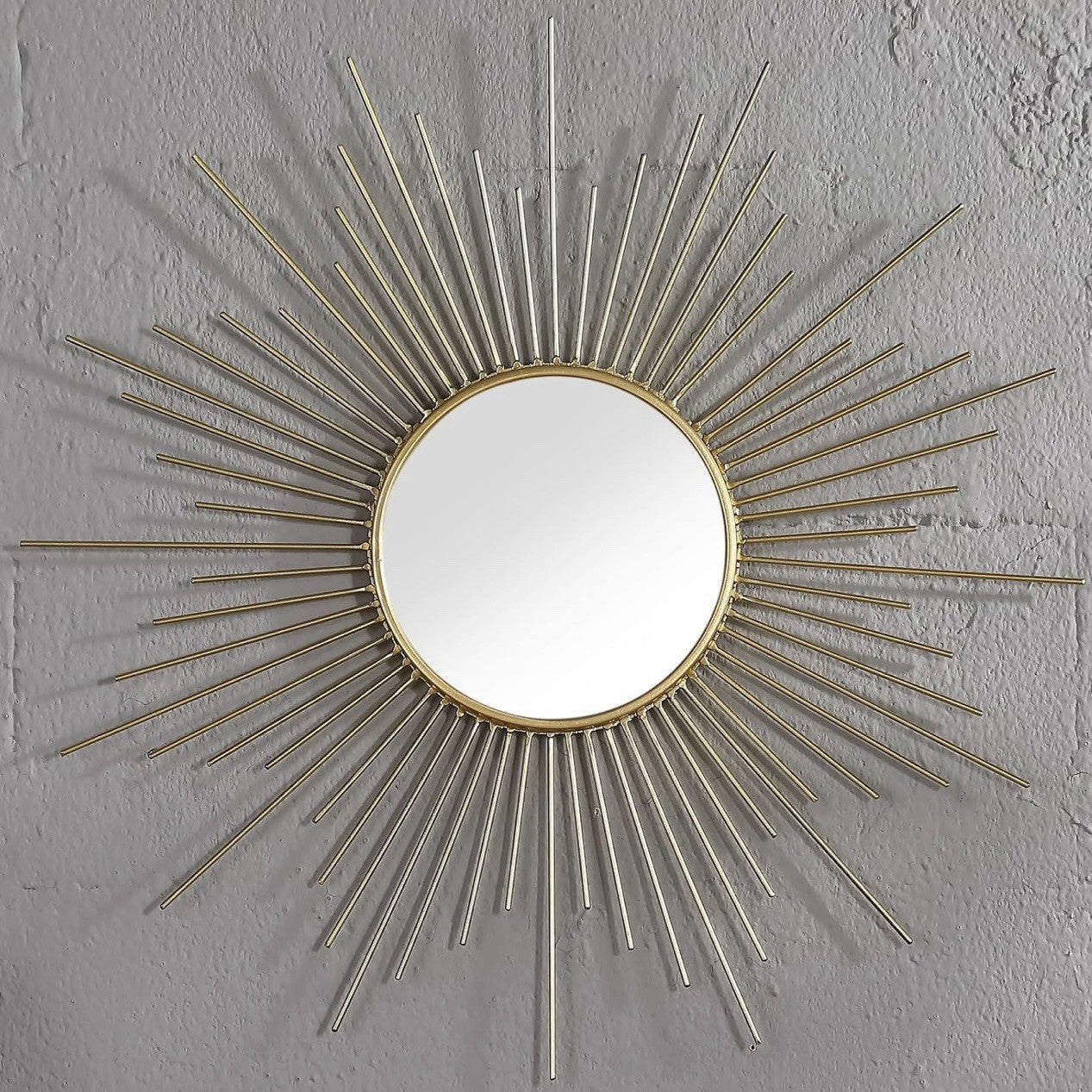 NEW West Elm Gold Retro Starburst Mid-Century Modern Hanging Wall Mirror - 24"