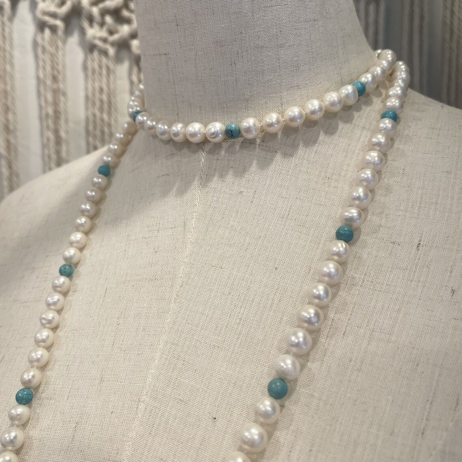 Custom Authentic Freshwater Pearls Opera Length Pearl Necklace & Earrings Set