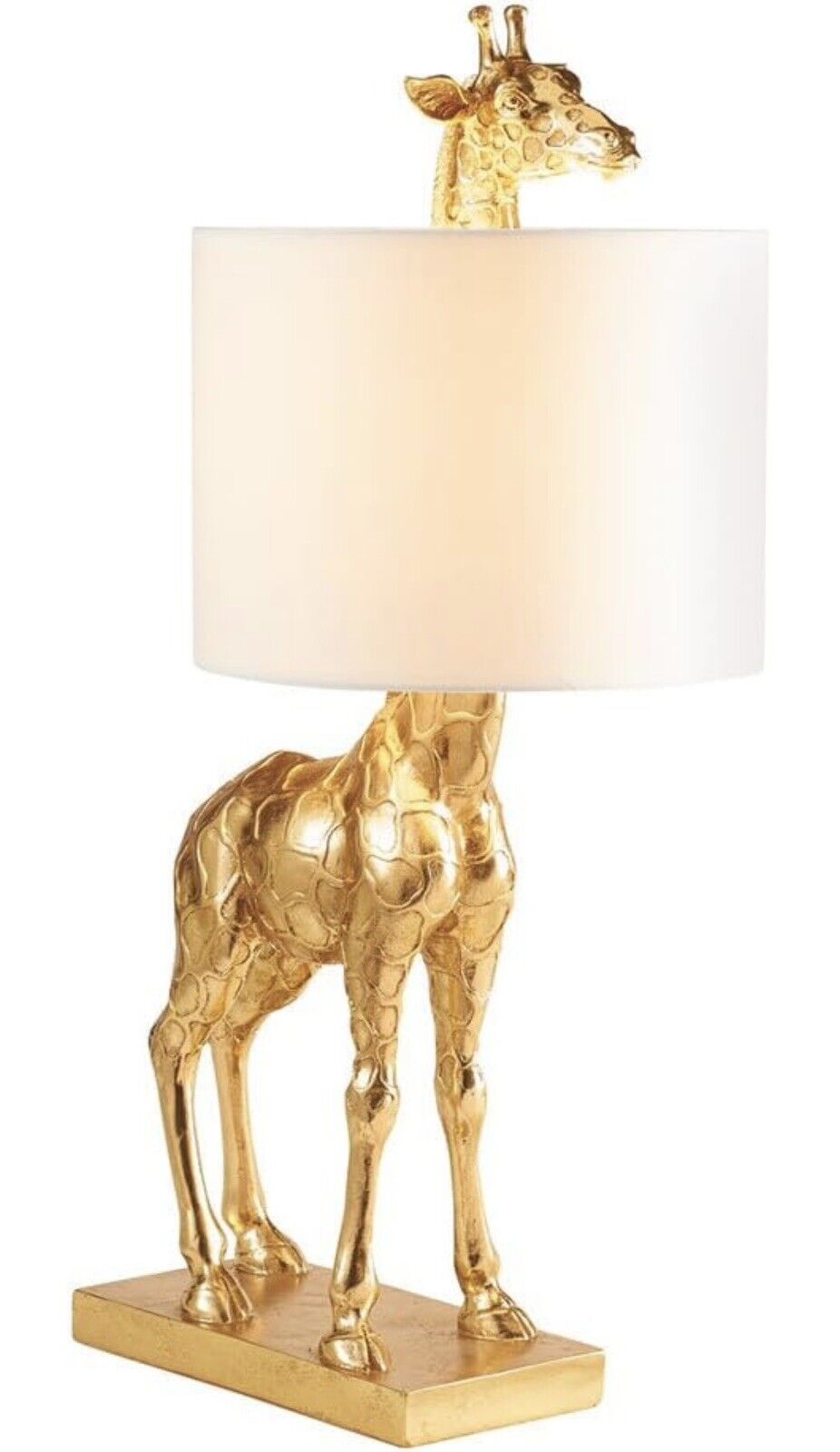 NEW Anthropologie Large Gold Boho Giraffe Table Lamp Lighting Art Deco Set - 26"