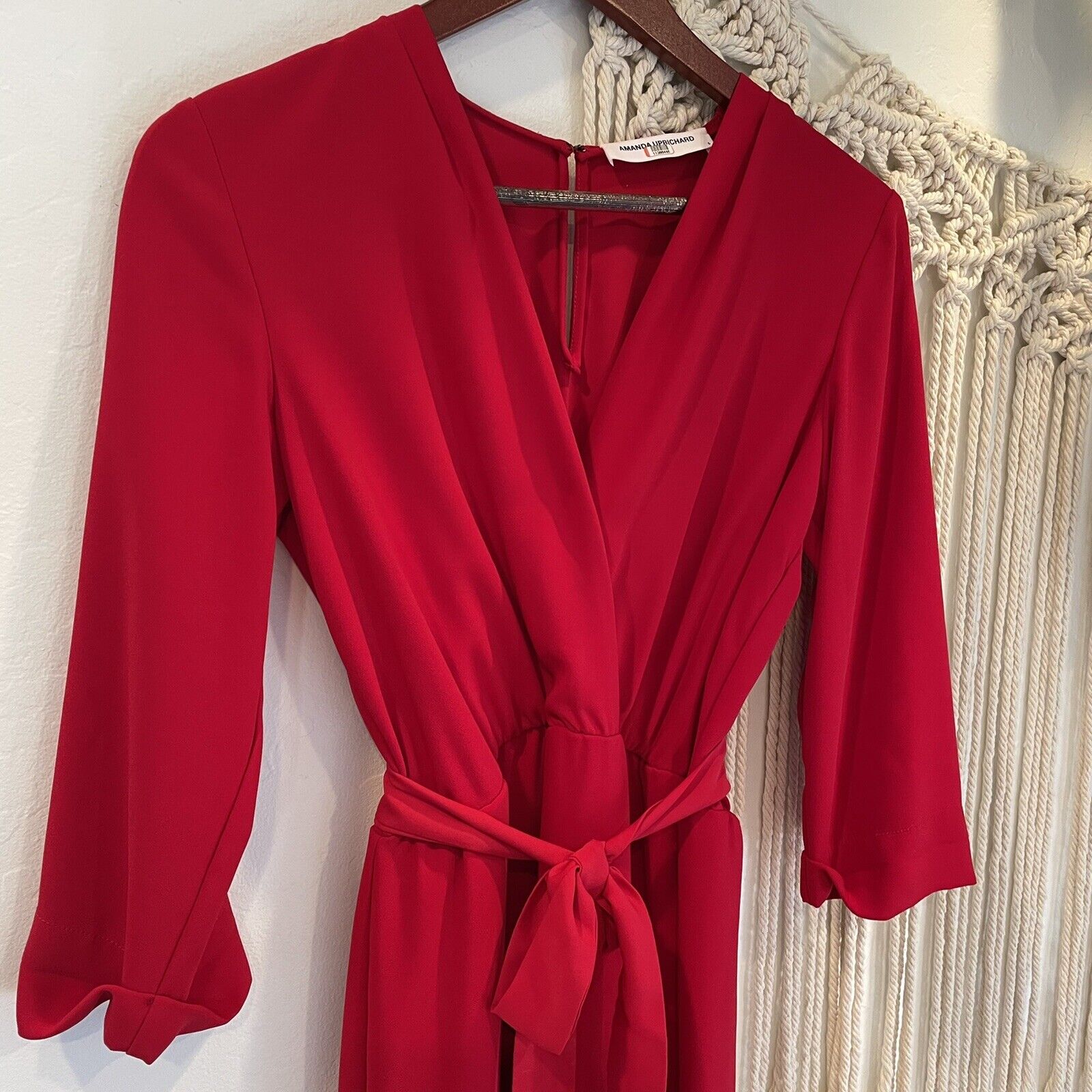 Amanda Uprichard Red Wrap Dress Gown | Size Small / 2 - 4 (Retail $340)