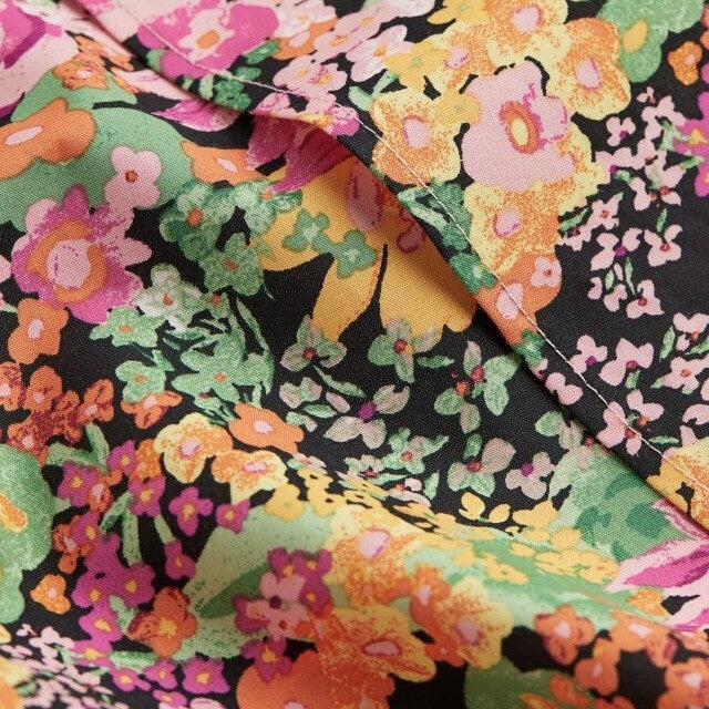 NEW Anthropologie Boho Floral Stretch Crop Top & Midi Wrap Skirt Set Size Medium