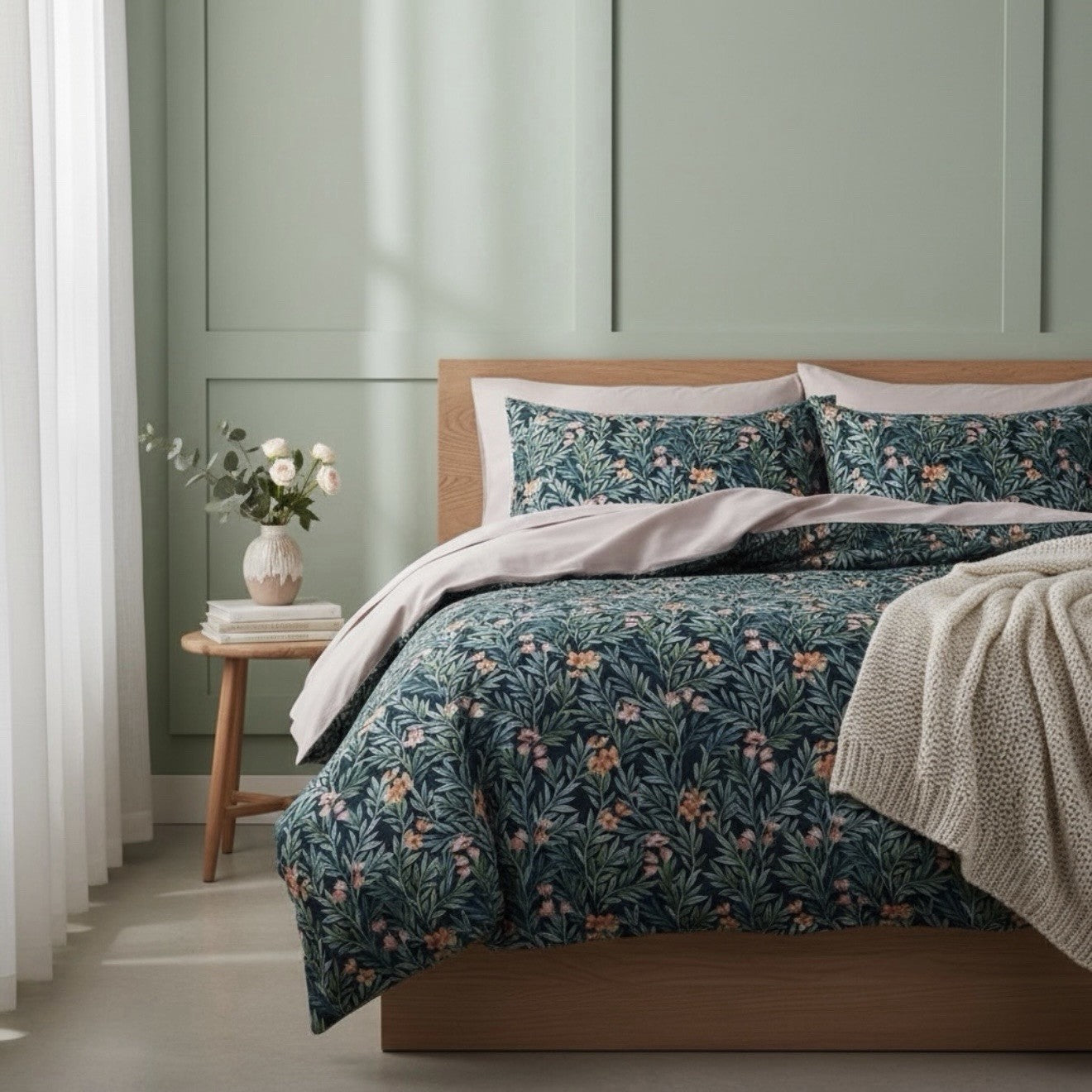 NEW Anthropologie Blue Paisley Boho Queen Bedding Duvet Floral Sham Case Set