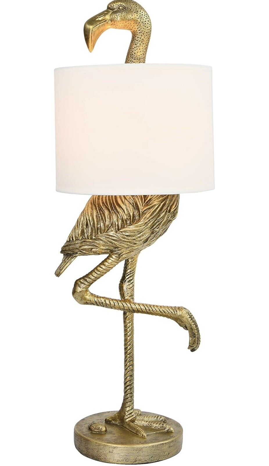 NEW Anthropologie Large Gold Boho Flamingo Table Lamp Lighting Art Deco - 32"