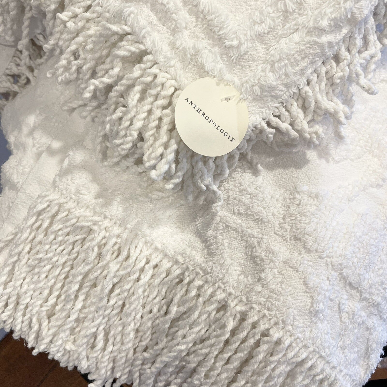 NEW Anthropologie White Queen Chenille Damask Quilt Bedspread Blanket & Sham Set