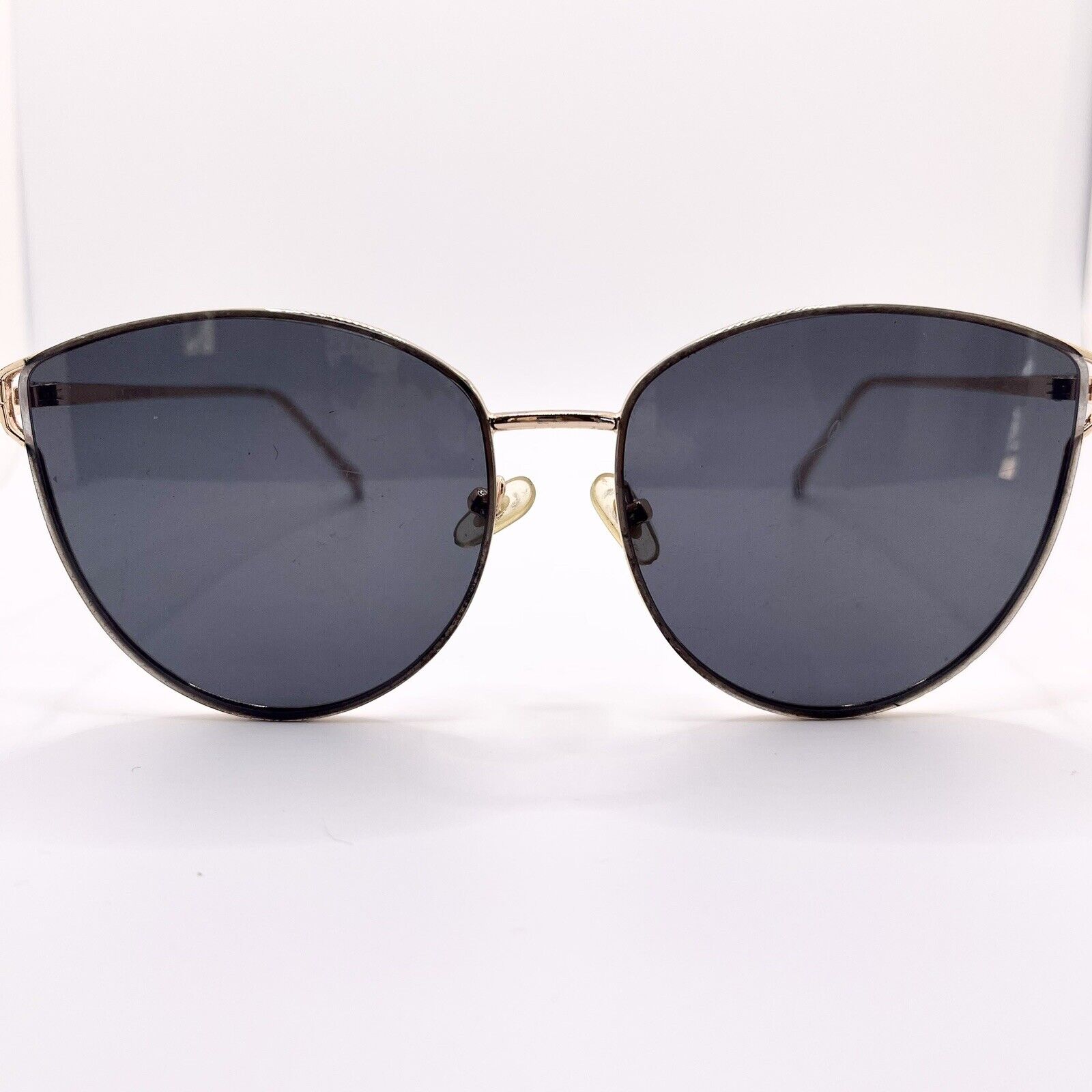 NEW Free People Black & Gold Mirrored Cat Eye Boho Oversized Retro Sunglasses