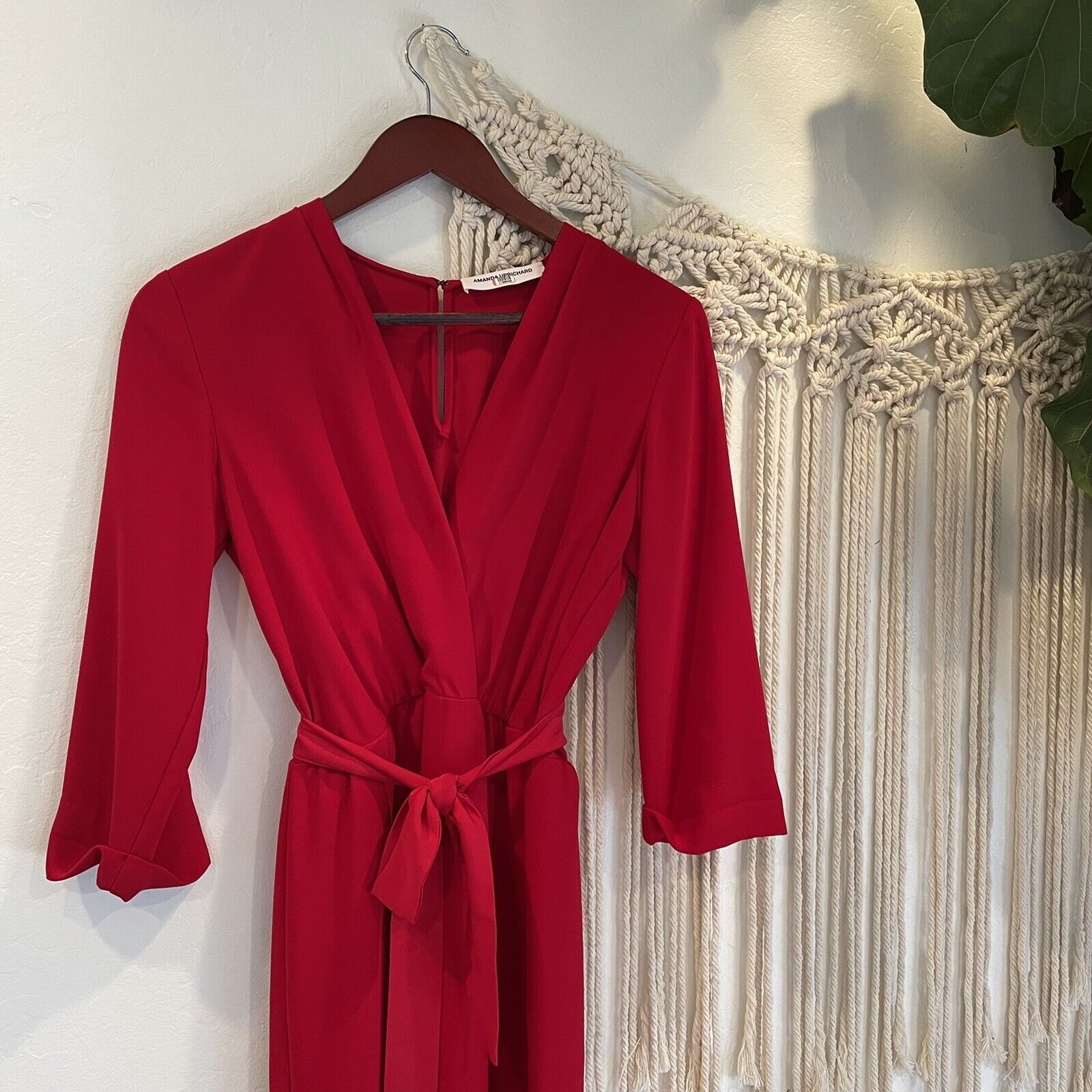 Amanda Uprichard Red Wrap Dress Gown | Size Small / 2 - 4 (Retail $340)