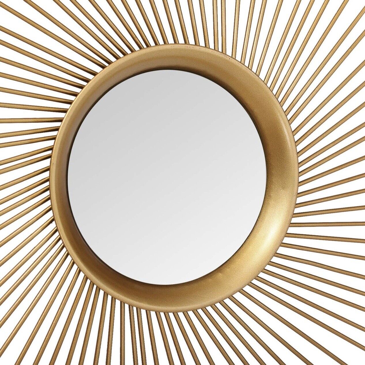 NEW West Elm Gold Retro Starburst Mid-Century Modern Hanging Wall Mirror - 25"