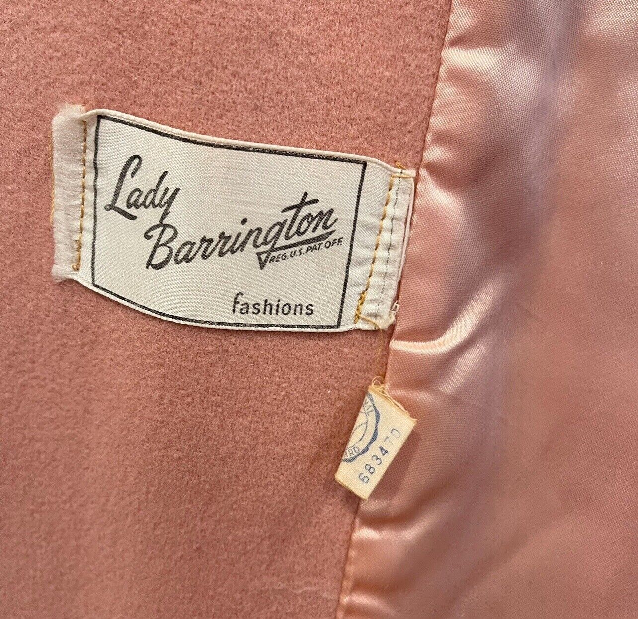 Vintage Lady Barrington Retro Dusty Pink Pea Coat Jacket Sweater - Size Small