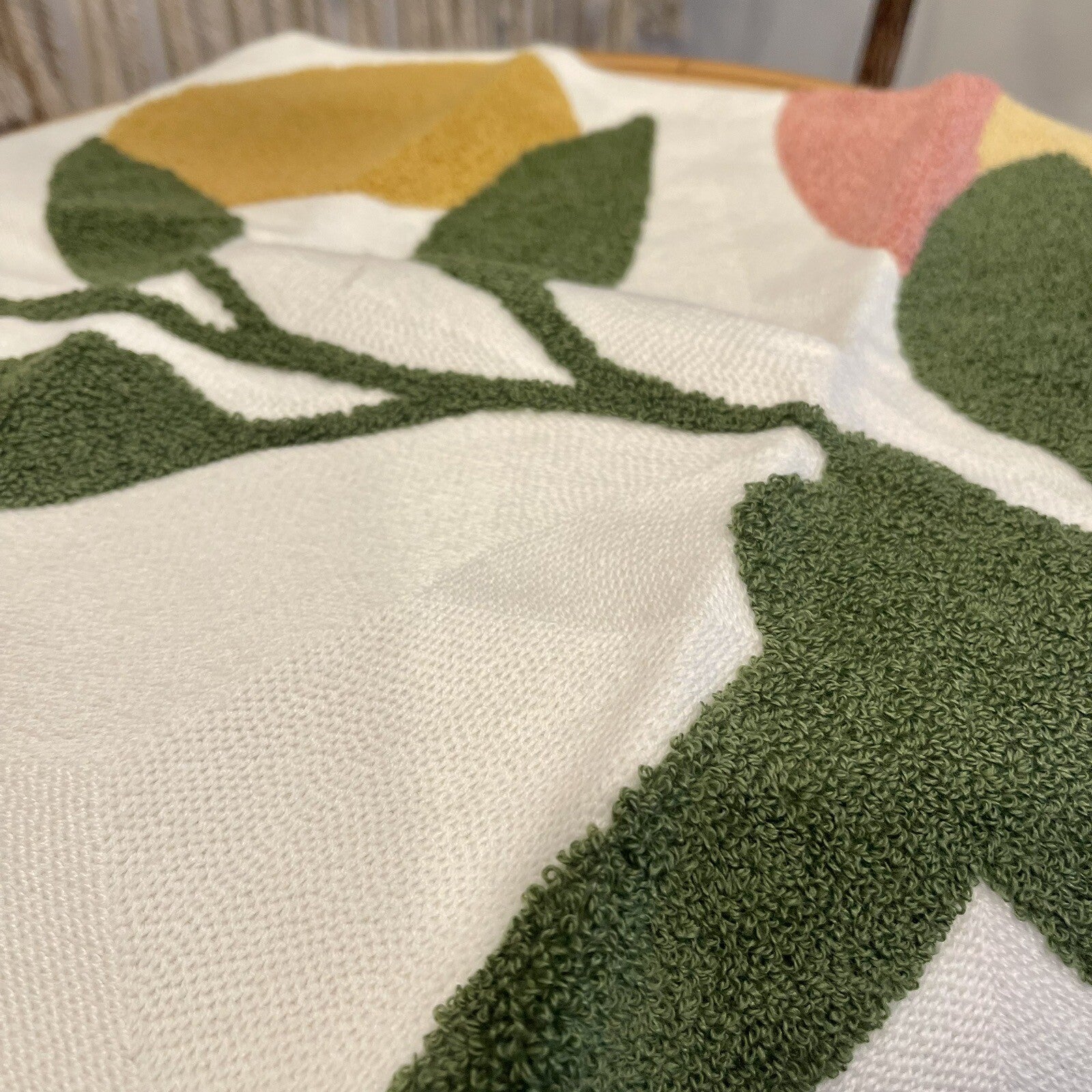 NEW Anthropologie Boho Floral Geometric Throw Pillow Cover Case Sham 18" x 18"