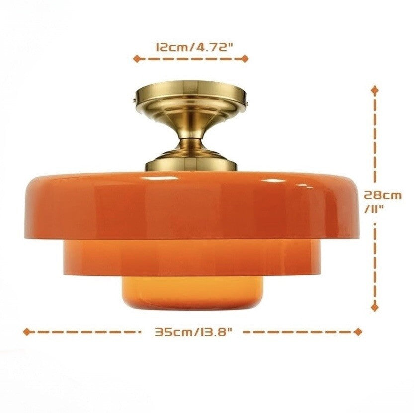 NEW Anthropologie Chandelier Mid-Century Retro Gold Orange Light Ceiling Fixture