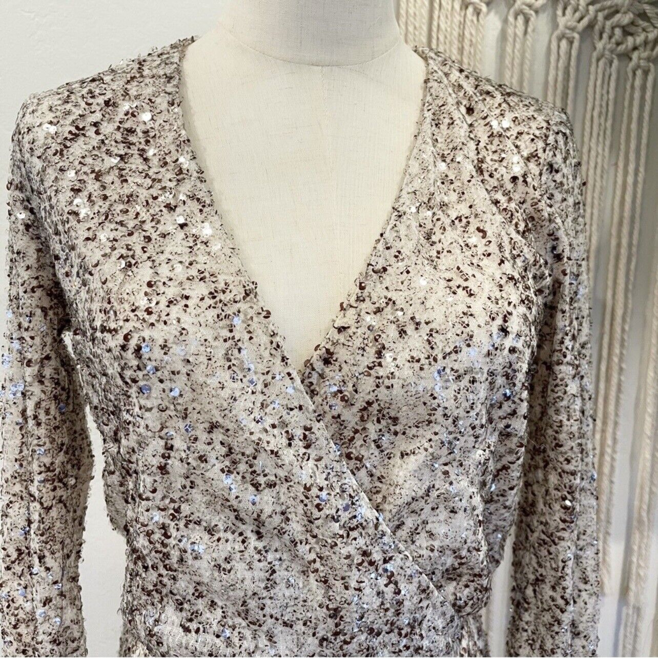 Victoria's Secret / Moda International White Sequin Cocktail Dress - Size Small