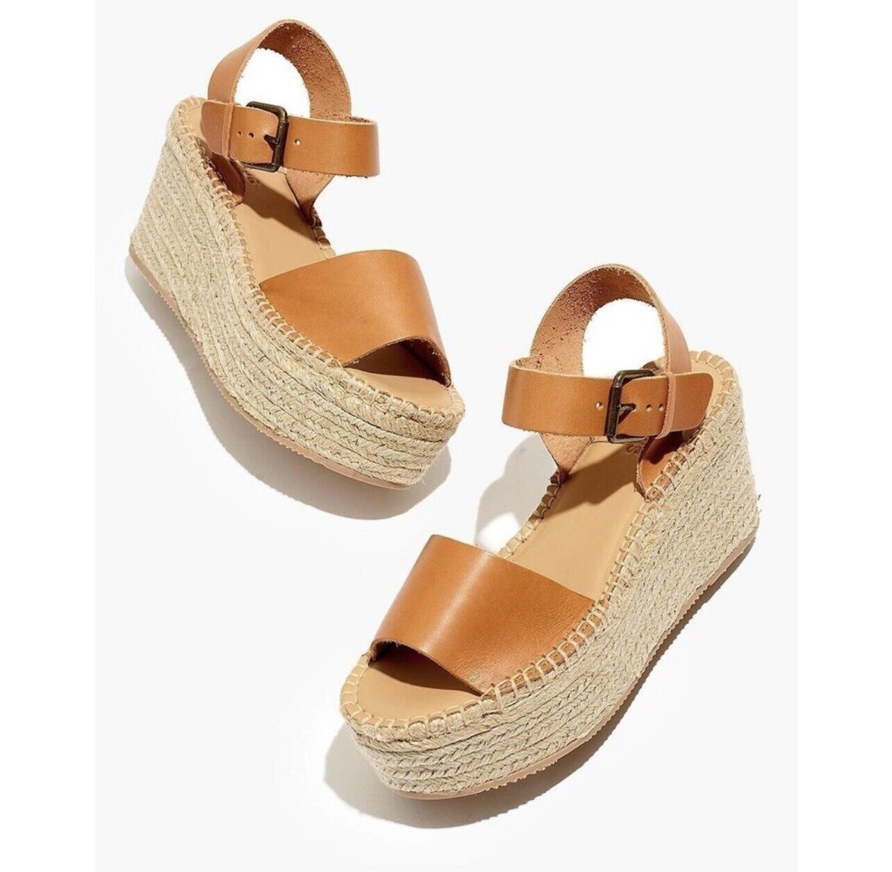 $170 Worn Once SOLUDOS Nude Platform Espadrille Sandals Shoes | Size 39 / 8.5